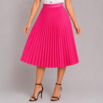 Saia Plissada Média Moda Evangélica