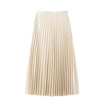 Saia Plissada Midi De Cetim De Seda Elegante Para Mulheres Primavera 2025 Estilo Nobre Longo