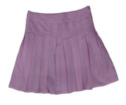 Saia Plissada Rosa Lisa Cintura Alta Mel028