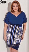 Saia Plus Size Azul marca Elegance All Curves