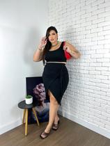 Saia Plus Size Curta Mullet Amarração na Cintura