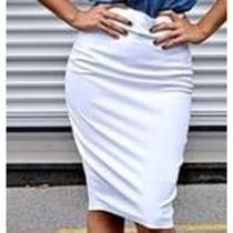 Saia plus size evangélica midi bengaline lapis moda feminina executiva social secretária