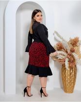 Saia Plus Zise Midi Feminina Evangélica Tubinho com Elastano Estica Cintura Alta Oferta