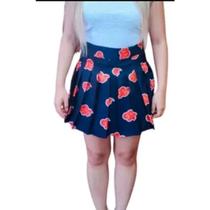 Saia Pregueada Akatsuki Naruto Nuvem Cosplay Anime