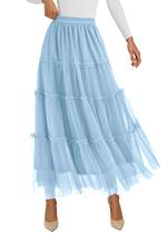 Saia PRETTYGARDEN 2025 Tule Elástico Cintura Alta XL Saia PRETTYGARDEN 2025 Tule Elástico Cintura Alta XL