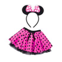 Saia Ratinha Infantil Rosa Organza Poá Luxo com Tiara - 1 Un Saia Ratinha Infantil Rosa Organza Poá Luxo com Tiara - 1 Un