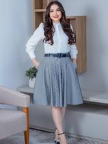 Saia Rodada Midi Godê Malha 3D Moda Evangélica Saia Rodada Midi Godê Malha 3D Moda Evangélica