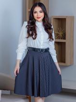 Saia Rodada Midi Godê Malha 3D Moda Evangélica Saia Rodada Midi Godê Malha 3D Moda Evangélica