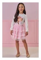 Saia Rosa com Tule e Forro Kukiê