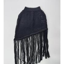 Saia Saída de Praia Crochê com Franja Tamanho Único 36 ao 44 Saia Saída de Praia Crochê com Franja Tamanho Único 36 ao 44