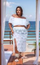 SAIA Saída De Praia PLus Size saia longa arrastão de renda tamanho grande DO 46 ao 60 SAIA Saída De Praia PLus Size saia longa arrastão de renda tamanho grande DO 46 ao 60