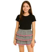 Saia São João Festa Junina Caipira Adulto Juvenil Quadrilha Preta Rodada