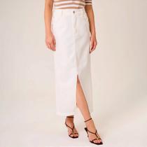 Saia Sarja Dudalina Liocel Cos Elastico Ve26 Branco Feminino Saia Sarja Dudalina Liocel Cos Elastico Ve26 Branco Feminino