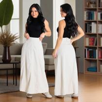 Saia Sawary Midi em Linho Feminina Estilo Elegante e Confortável Saia Sawary Midi em Linho Feminina Estilo Elegante e Confortável