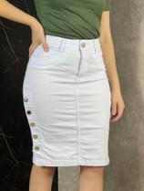 Saia Secretária Branca Básica Saia Secretária Branca Básica