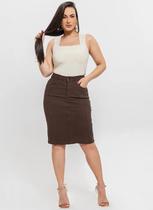 Saia Secretária Casual Evangélina Moda Clásica Jeans