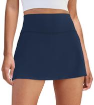 Saia-Short DLOODA Feminina Cintura Alta para Tênis e Golfe Azul Marinho