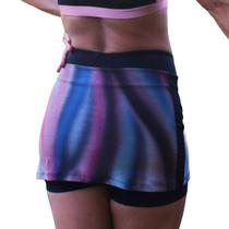 Saia short fitness academia beach tenis estampa aurora