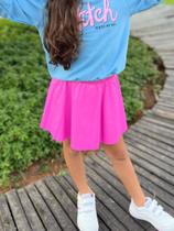 Saia Shorts de material sintético Pink Essencial Animê
