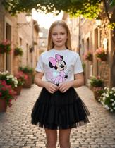 Saia Shorts De Tule Preta Poá Com Babado Momi Saia Shorts De Tule Preta Poá Com Babado Momi