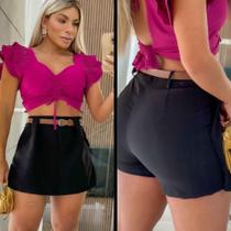 Saia Shorts em Alfaiataria com Cinto Saia Shorts em Alfaiataria com Cinto