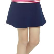 Saia-shorts infantil menina marinho boca grande