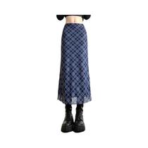 Saia Slim Com Estampa Xadrez Para Mulheres, Comprimento Até O Tornozelo, Estilo Preppy, Saia Midi