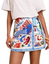 Saia Sujama Summer Boho com estampa floral Tropical Ocean XS-XL Saia Sujama Summer Boho com estampa floral Tropical Ocean XS-XL