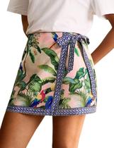 Saia Sujama Summer Boho Floral Print Wrap Wrap Mini para mulheres