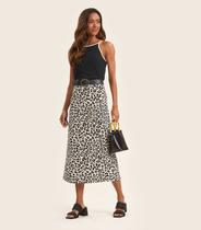 Saia Super Midi Feminina em Cotton leve Rovitex Bege Saia Super Midi Feminina em Cotton leve Rovitex Bege