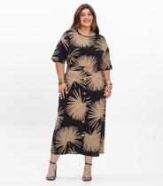 Saia Super Midi Feminina Plus Size Secret Glam Preto