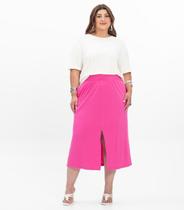 Saia Super Midi Feminina Plus Size Secret Glam Rosa Saia Super Midi Feminina Plus Size Secret Glam Rosa