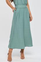 Saia Super Midi PKS Viscose Verde Saia Super Midi PKS Viscose Verde