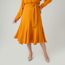 Saia susie midi evasê crepe heavy flow feminino