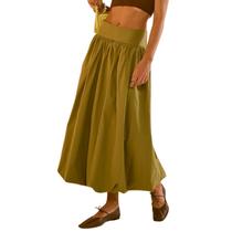 Saia Sutusu Bubble Maxi Y2k para mulheres elástica de cintura baixa Saia Sutusu Bubble Maxi Y2k para mulheres elástica de cintura baixa