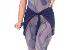 Saia Tapa Bumbum Feminina Para Academia Treino Ginastica Fit - Preto Azul Cinza