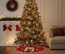 Saia Tapete De Árvore De Natal Papai Noel 60 Cm Forrada Saia Tapete De Árvore De Natal Papai Noel 60 Cm Forrada