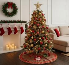 Saia Tapete Forrada Em Tecido Para Árvore De Natal 60 Cm Saia Tapete Forrada Em Tecido Para Árvore De Natal 60 Cm