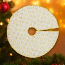 Saia Tapete Pelúcido Enfeite Base Para árvore De Natal 60cm Dourado Saia Tapete Pelúcido Enfeite Base Para árvore De Natal 60cm Dourado