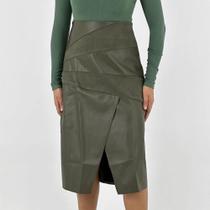 Saia Tlic Rio Midi Suede com P.u Feminina Saia Tlic Rio Midi Suede com P.u Feminina