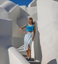 Saia traspassada turquesa - Rudély