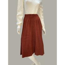 Saia Tricot Fashion Elegante Lançamento Longa Plissada Tricô