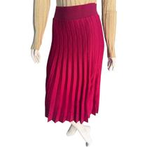 Saia tricot plissada lançamento versátil moderna Tam M