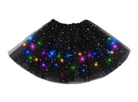 Saia TRYUEN LED Light Up Sequins Tule Preto 40cm
