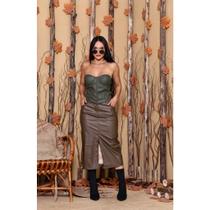 Saia Tubinho Longa Feminina Courinho Premium Moda