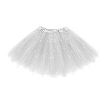 Saia Tule Branca Infantil com Estrelas Brilhantes - 30cm Saia Tule Branca Infantil com Estrelas Brilhantes - 30cm