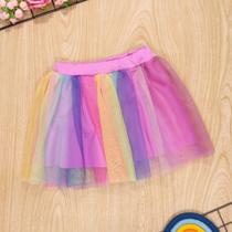 Saia Tule Colorida Arco-Íris para Meninas