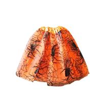 Saia Tule Com Aranha - Laranja - Festa Halloween - 1 unidade - Rizzo