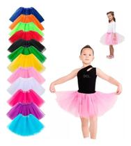 Saia Tule Criança Colorida Festa Carnaval 30Cm Tutu Infantil