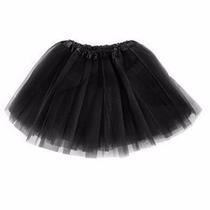 Saia Tule Lisa Adulta 40 Cm Carnaval Halloween Preta Saia Tule Lisa Adulta 40 Cm Carnaval Halloween Preta